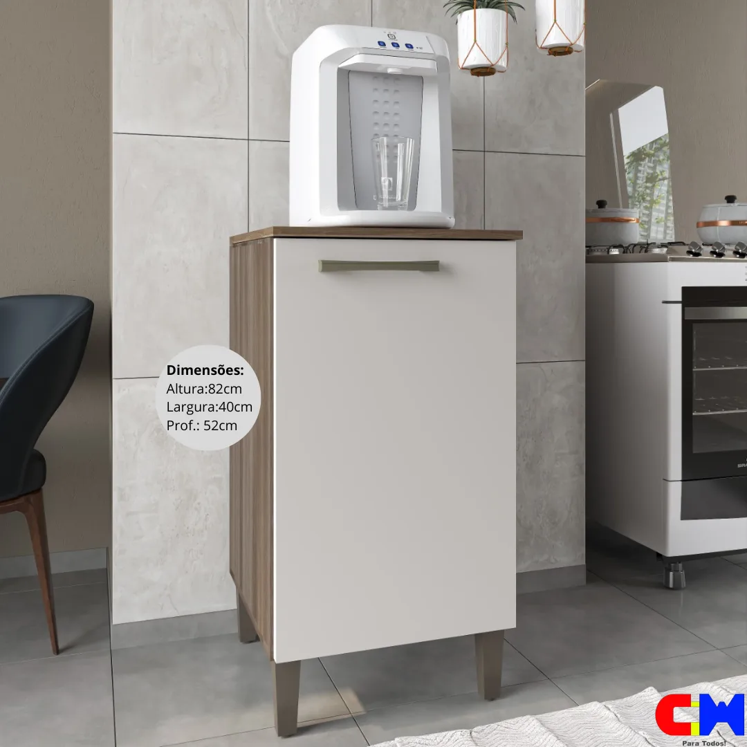 Balcão de Cozinha 1 Porta 40cm Naturale/Off White