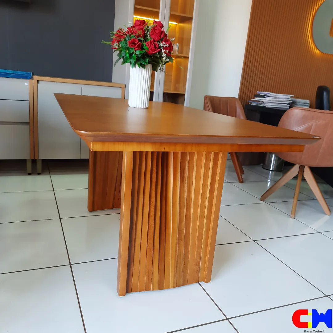 Mesa Madeira Retangular 1,60m x 90cm com Tampo Laminado Cantos Arredondados Duna