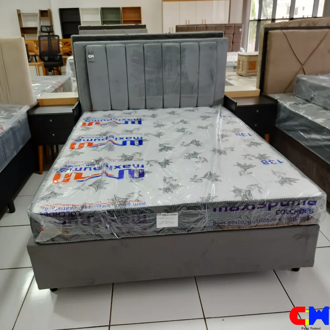 Cama Box Casal 1,38m Colchao de Espuma D-33 Max Comfort