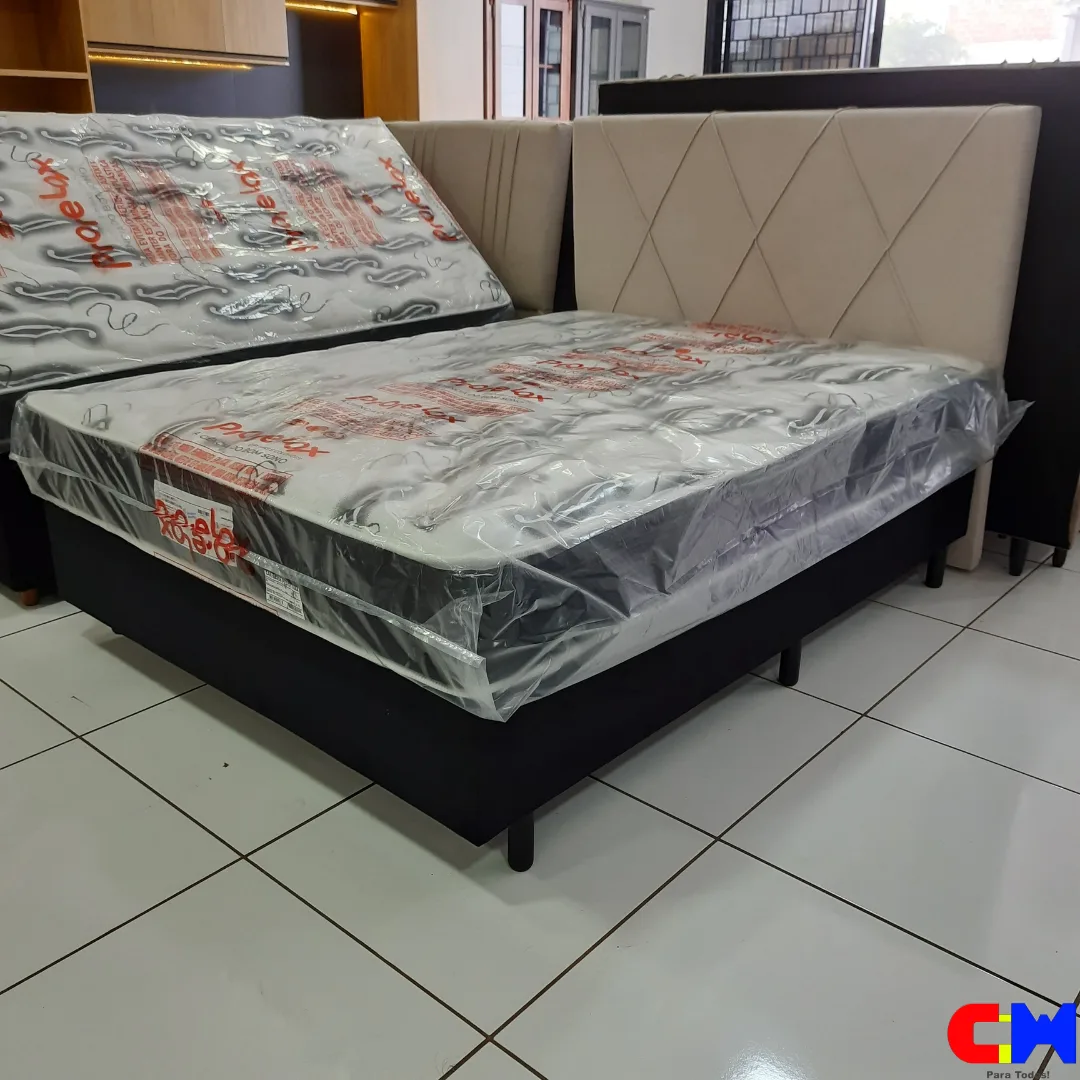 Cama Box Casal 1,38m Colchao Mola Ametista