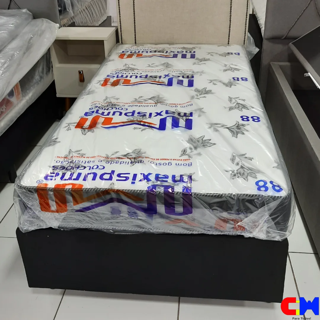 Cama Box Solteiro 88cm Colchão de Espuma D-33 Max Comfort