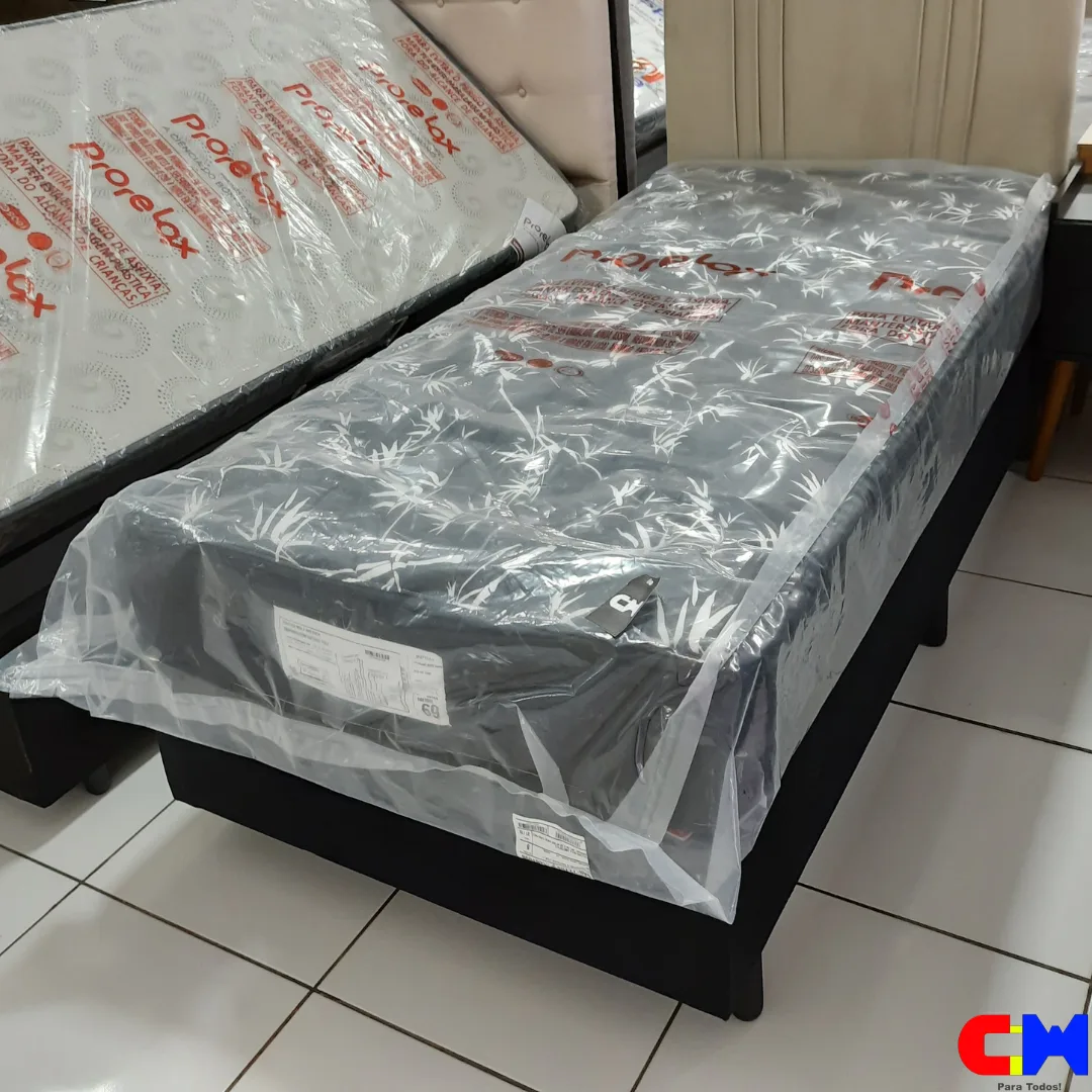 Cama Box Solteiro 88cm Colchão Mola Ametista