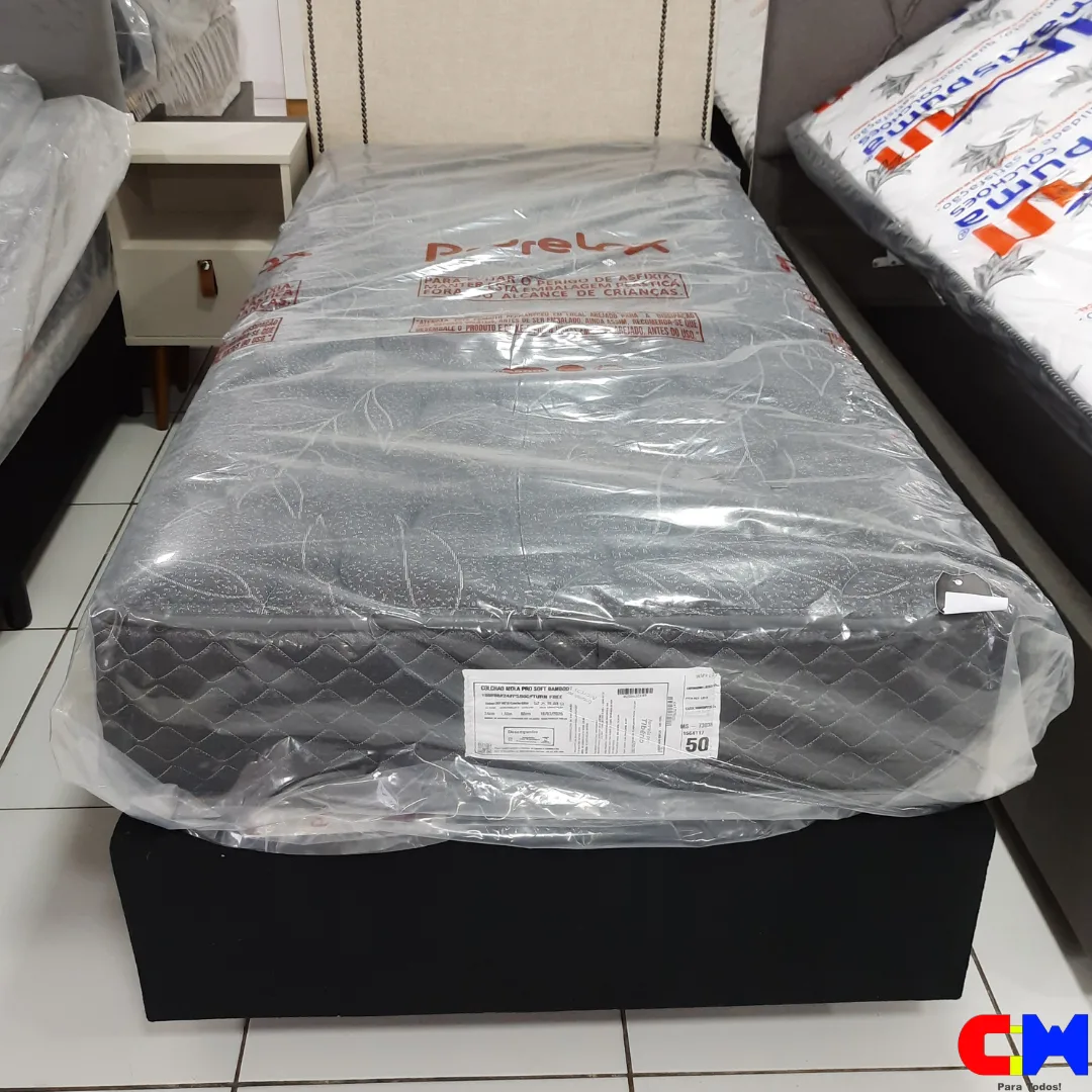 Cama Box Solteiro 88cm Colchão Mola Ensacada ProSoft Bamboo