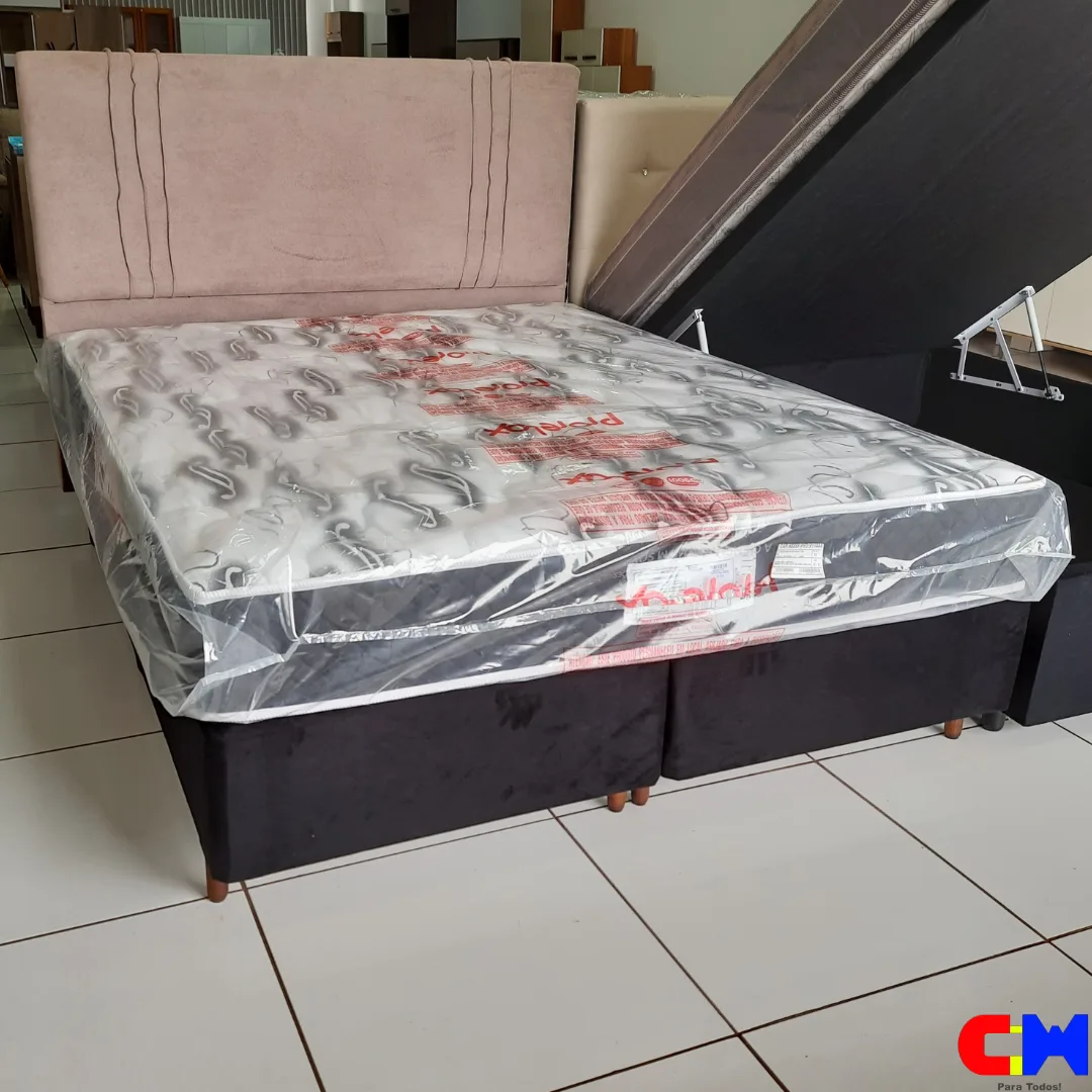 Cama Box Casal 1,58m Queen Colchao Mola Ametista