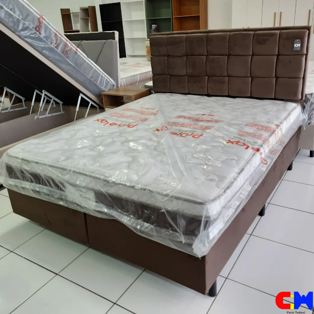 Cama Box Casal 1,58m Queen Colchao Mola Ensacada Pro Soft Bamboo