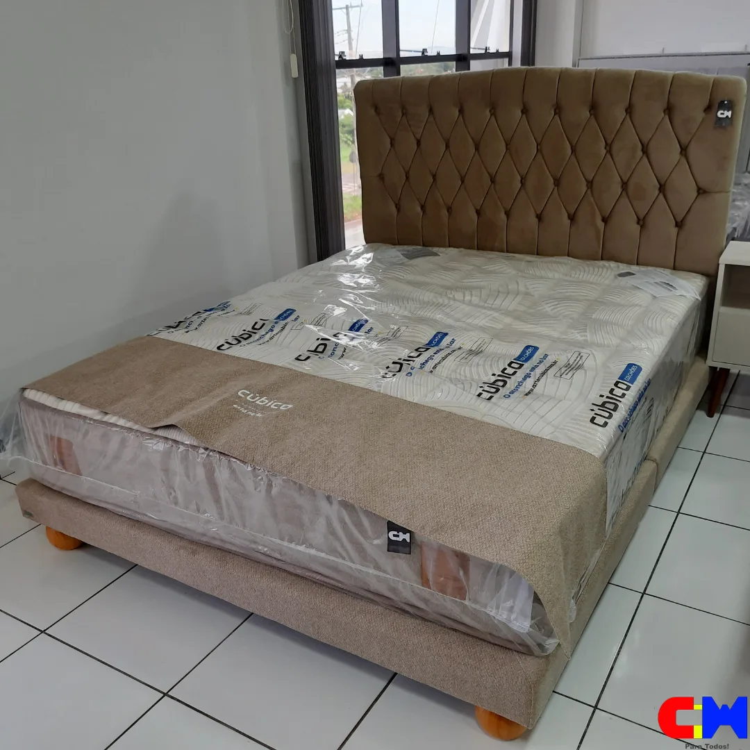 Cama Box Casal 1,58m Queen Colchao D-45 Mola Ensacada Duotherm
