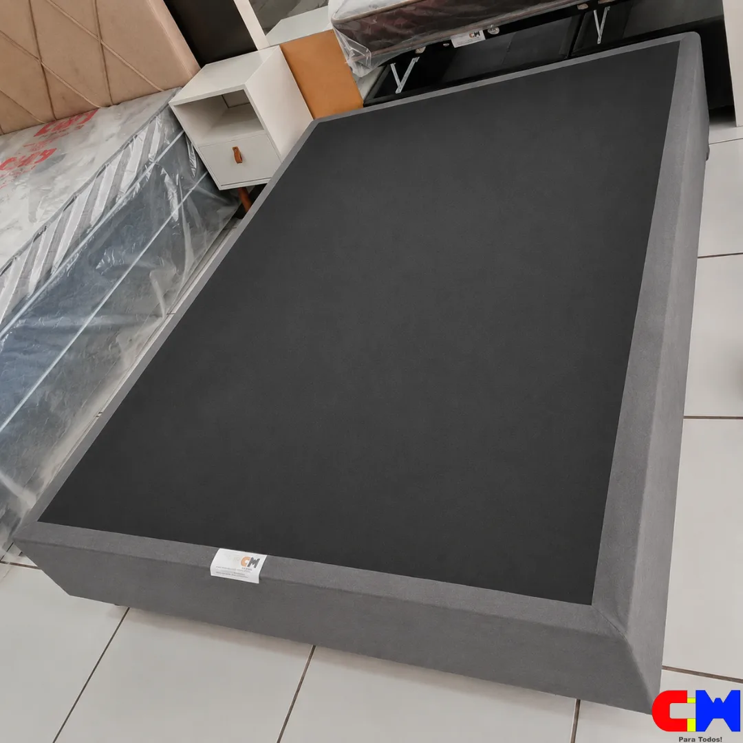 Base Box Tradicional Casal 1,38m x 1,88m Cinza