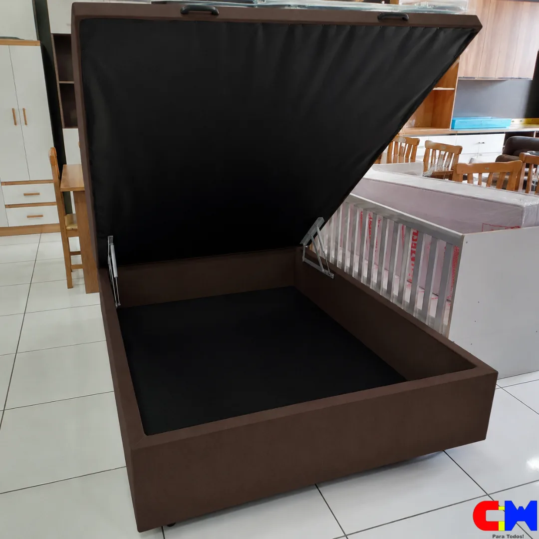 Base Box Baú Casal 1,38m x 1,88m Marrom FJR