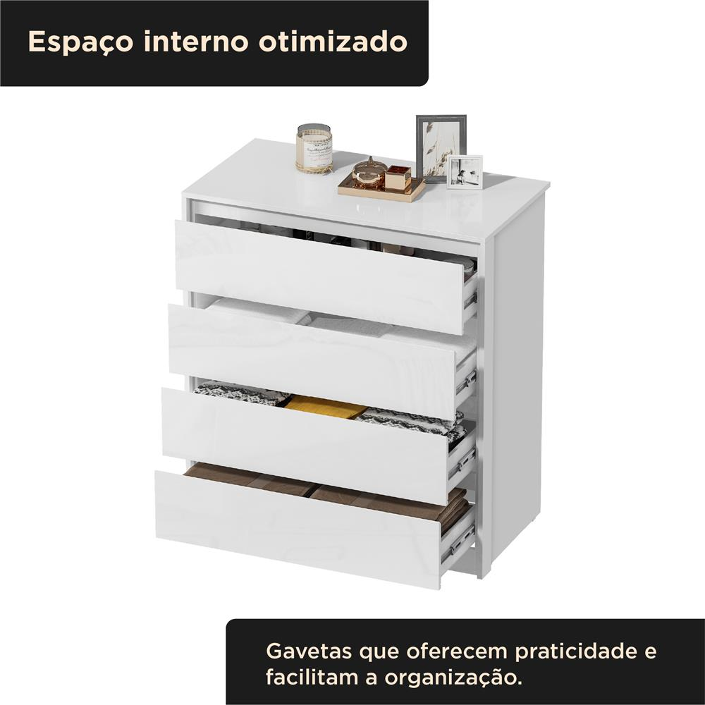 Cômoda 4 Gavetas Carla Branco Mx Moveis - foto 3