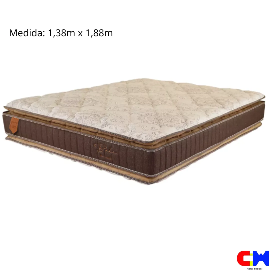 Colchão de Casal 1,38m D-33 Mola Ensacada Pillow Duplo Bali Prorelax