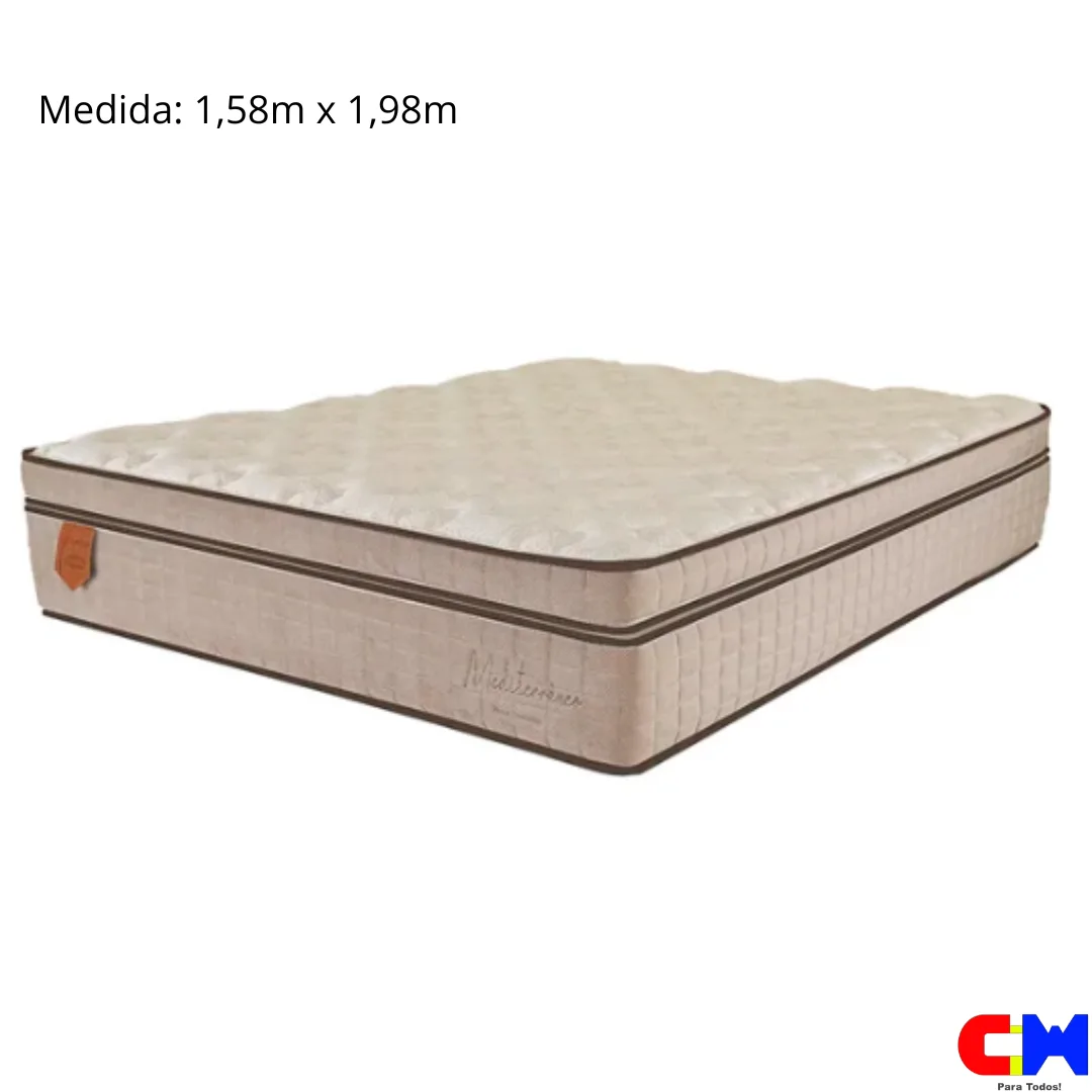 Colchão de Casal 1,58m Queen D-45 Mola Ensacada Euro Pillow Mediterrâneo Prorelax