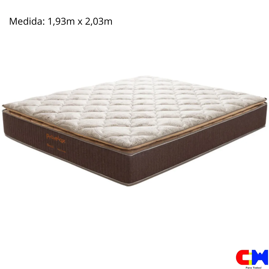 Colchão de Casal 1,93m King D-33 Mola Ensacada Pillow Bali Prorelax