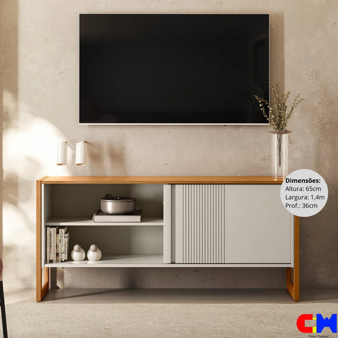 Rack 1,40m p/ Tv até 55" Gold