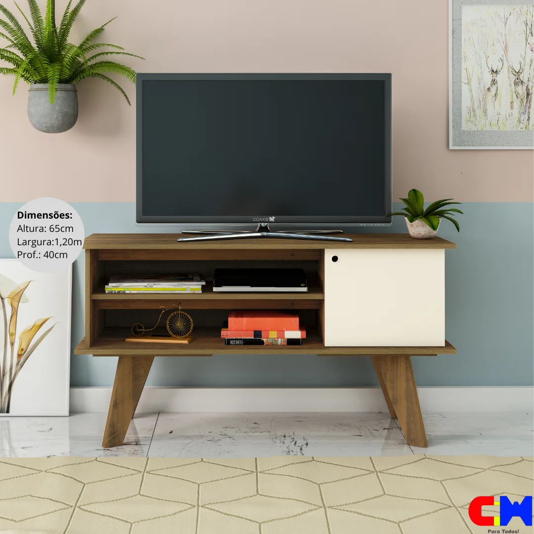 Rack 1,20m p/ Tv até 50" Frank