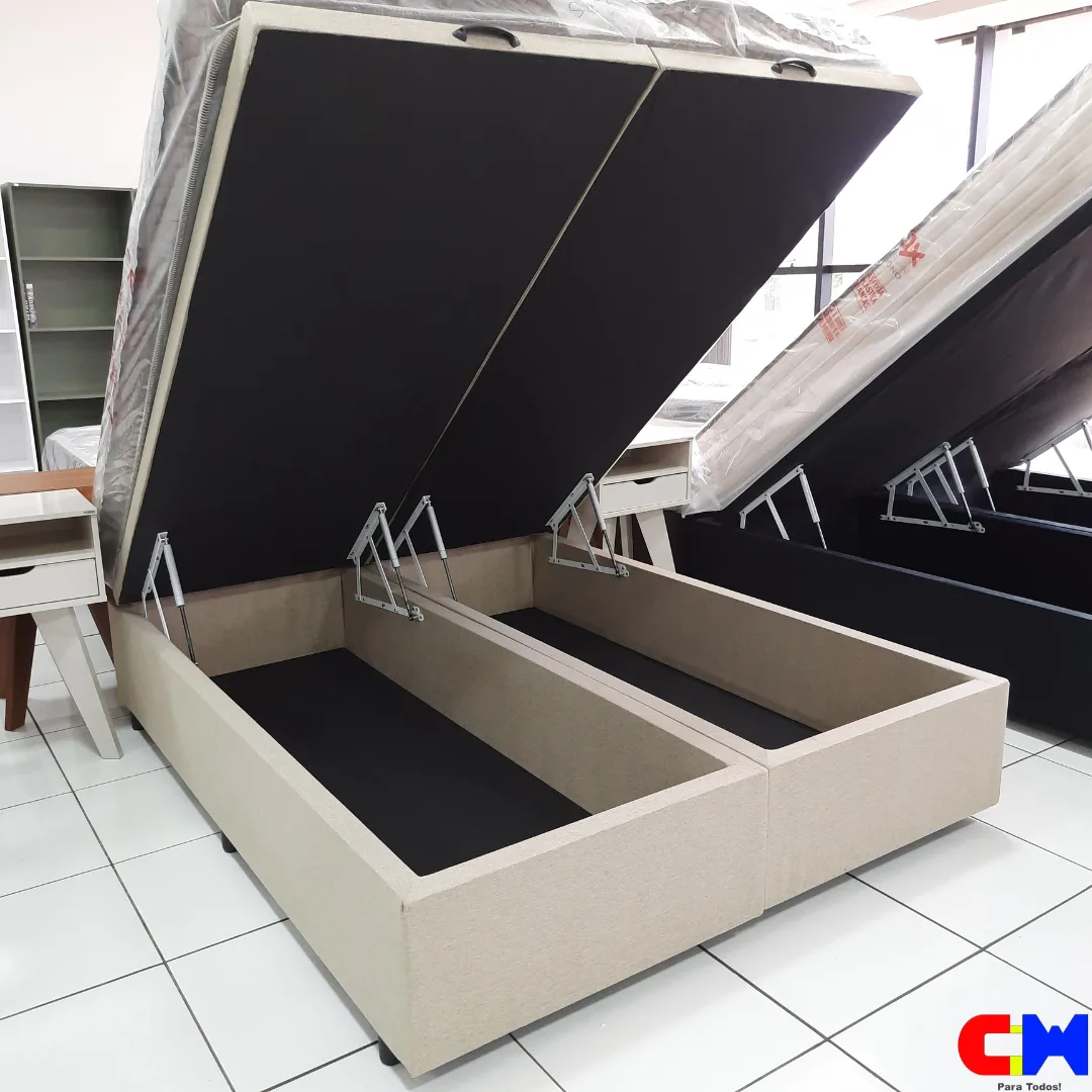 Base Box Baú Queen 1,58m x 1,98m Bege FJR